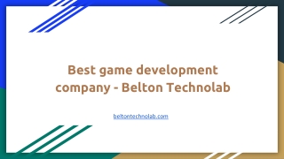 Best game development company - Belton Technolab
