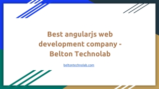 Best angularjs web development company - Belton Technolab