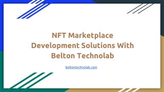 NFT Marketplace Development Solutions With Belton Technolab