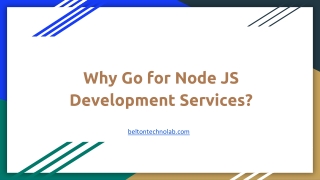 Why Go for Node JS Development Services?