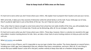 How to keep track of little ones on the loose