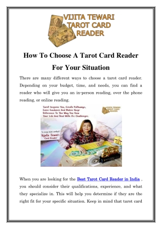 Best Tarot Card Reader in India Call-9833592253