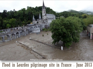 2013 Flood in Lourdes pilgrimage site in France - June 2013