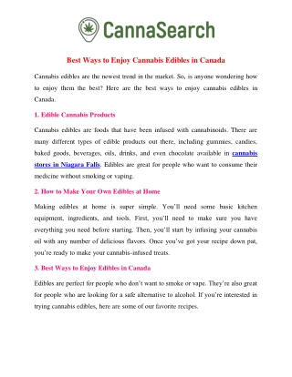 Best Ways to Enjoy Cannabis Edibles in Canada