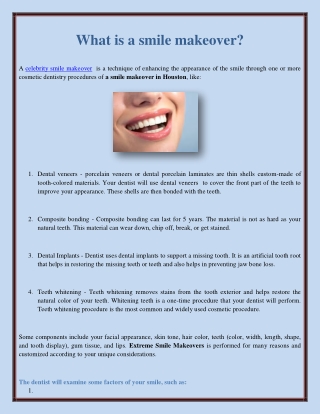 What is a smile makeover?