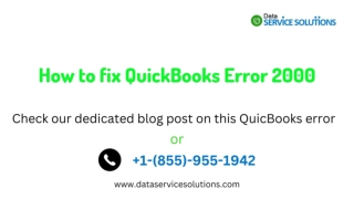 Tricks to resolve QuickBooks Error 2000