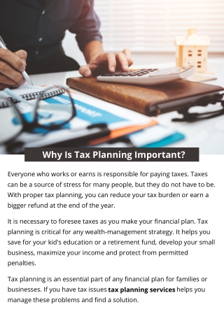 Why Is Tax Planning Important?