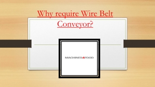 Why require Wire Belt Conveyor