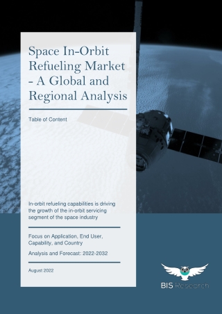 Space In-Orbit Refueling Industry is Presently at a Nascent Stage