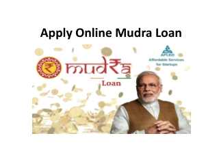 Apply Online Mudra Loan