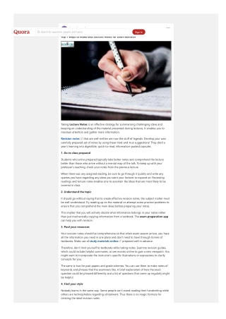Top 7 Ways to Make Best Lecture Notes for Exam Revision