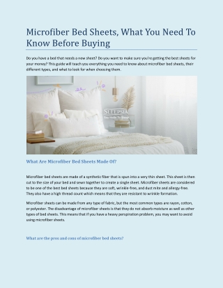 Microfiber Bed Sheets, What You Need To Know Before Buying