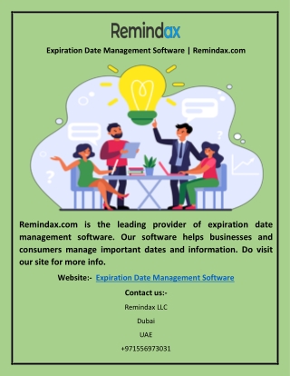 Remindax.com is the leading provider of expiration date management software. Our