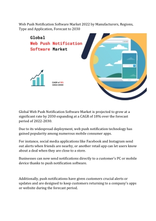 Web Push Notification Software Market Growth Drivers 2022, Industry Share Size