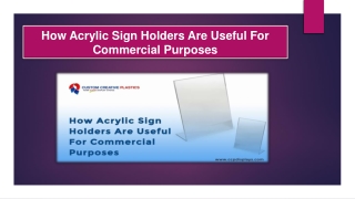 How Acrylic Sign Holders Are Useful For Commercial Purposes