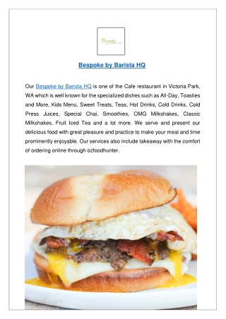 Besp5% off - Bespoke by Barista HQ menu Victoroke by Barista HQ - PDF submission