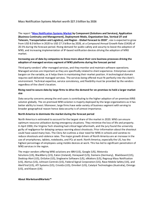 Mass Notification System Market worth $27.3 billion by 2026