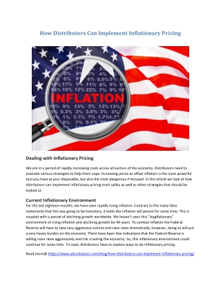 How Distributors Can Implement Inflationary Pricing