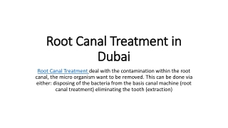 Root Canal Treatment in Dubai