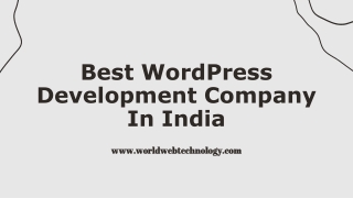 Best WordPress Development Company In India