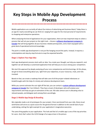 Key Steps in Mobile App Development Process
