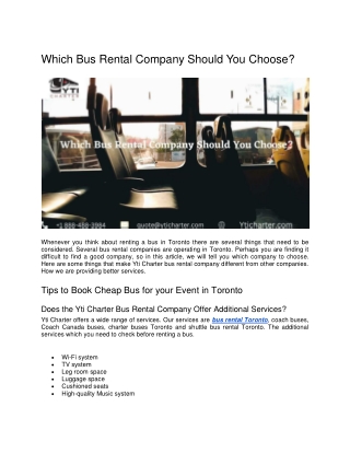 Which Bus Rental Company Should You Choose