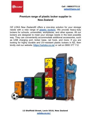 Premium range of plastic locker supplier in New Zealand