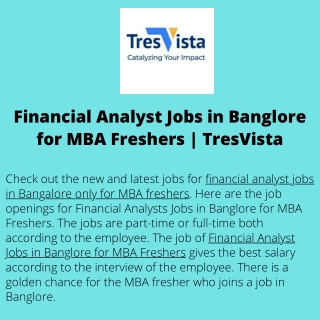 Financial Analyst Jobs in Banglore for MBA Freshers  TresVista (2)