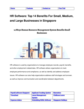 HR Software Top 14 Benefits For Small, Medium, and Large Businesses in Singapore