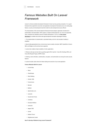 Famous Websites Built On Laravel Framework