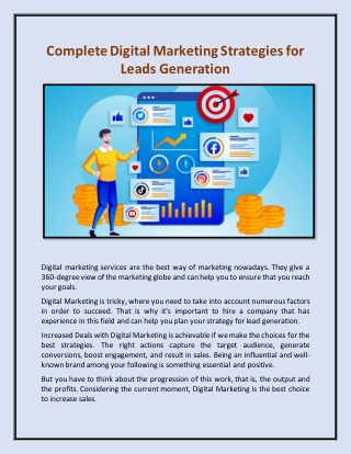 Complete Digital Marketing Strategies for Leads Generation