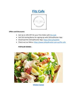 Grab Upto 10% offer - Order now Fitz Cafe Wagga Wagga