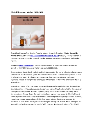 Global Sleep Aids Market 2022-2028
