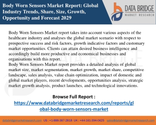 Body Worn Sensors Market