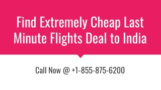 Find Extremely Cheap Last Minute Flights Deal to India