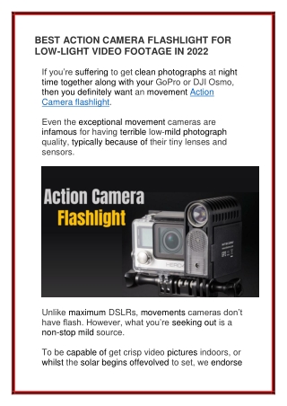 BEST ACTION CAMERA FLASHLIGHT FOR LOW-LIGHT VIDEO FOOTAGE IN 2022