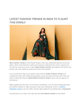 What Are The Indian Fashion Trends For This Diwali?