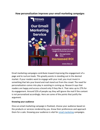 How Personalization improves your email marketing campaigns