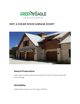 Custom Cedar Wood Garage Doors Repair in Denton - Green Eagle Door Company