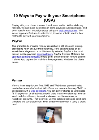 10 Ways to Pay with your Smartphone