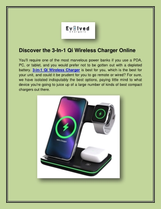 Discover the 3-In-1 Qi Wireless Charger Online