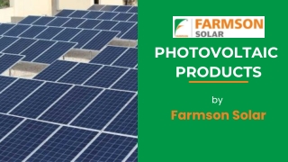 PHOTOVOLTAIC PRODUCTS