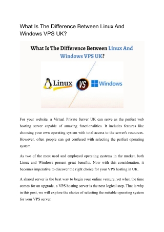 What is the difference between Linux and Windows VPS UK?