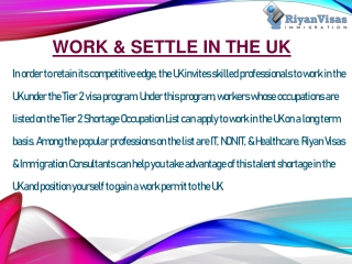 WORK & SETTLE IN THE UK