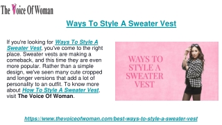 Ways To Style A Sweater Vest