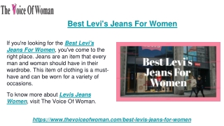 Best Levi's Jeans For Women