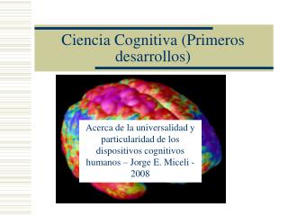 Ciencia Cognitiva (Primeros desarrollos)