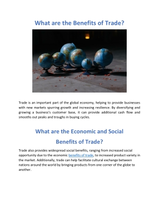 Benefits of Trade