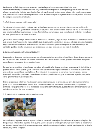 Cómo desbloquear un cierre sin llaves