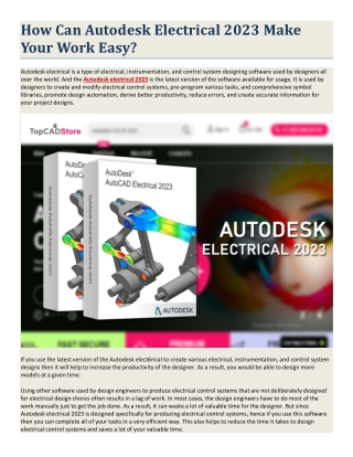 How Can Autodesk Electrical 2023 Make Your Work Easy